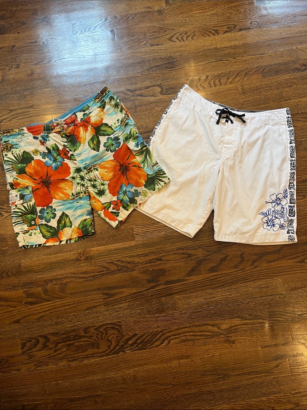 Two pair of swim trunks men’s size large like new condition